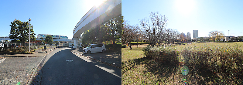 ラケット状の分岐点の公園駅