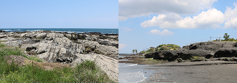 屏風岩と見物海岸